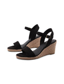 Sandalo con zeppa in corda da donna