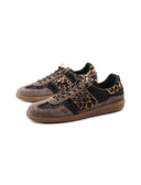 Sneaker animalier con glitter da donna
