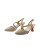 Dècolleté glitter slingback vegan donna