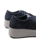 Sneaker gioiello in velluto blu donna