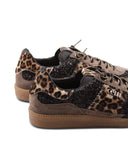 Sneaker animalier con glitter da donna