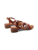 Sandalo multicolor in pelle da donna