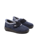 Pantofola in tessuto con velcro donna