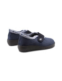 Pantofola in tessuto con velcro donna