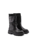 Stivale biker donna con inserto tessuto