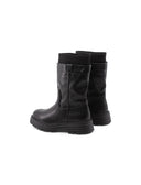 Stivale biker donna con inserto tessuto