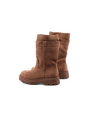 Stivale biker donna con inserto tessuto