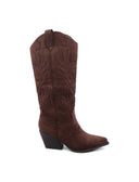 Texano scamosciato con ricami da donna