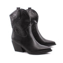 Stivaletto texano nero da donna