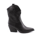 Stivaletto texano nero da donna