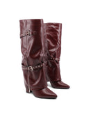 Stivale risvoltato con borchie da donna