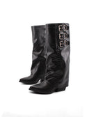 Stivale texano con risvolto e fibbie