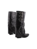 Stivale texano con risvolto e fibbie