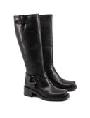 Stivale biker da donna in vera pelle