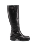 Stivale biker da donna in vera pelle