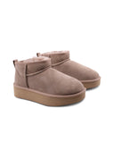 Stivaletto in pelle con fodera in lana