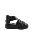 Sandalo cage in pelle con borchie donna