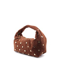 Tea borsa scamosciata con borchie oro