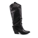 Stivale texano nero con risvolto donna