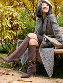 Stivale scamosciato con tacco a spillo