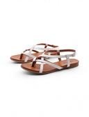 Sandalo infradito basso in pelle donna