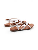 Sandalo infradito basso in pelle donna