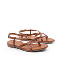Sandalo infradito basso in pelle donna