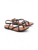 Sandalo infradito basso in pelle donna