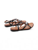 Sandalo infradito basso in pelle donna