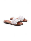 Ciabatta in pelle intrecciata da donna