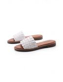 Ciabatta in pelle intrecciata da donna