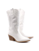 Stivale texano bianco da donna