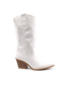 Stivale texano bianco da donna