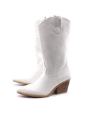 Stivale texano bianco da donna