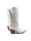 Stivale texano bianco da donna
