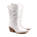 Stivale texano bianco da donna