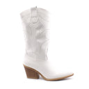 Stivale texano bianco da donna