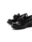 Mocassino donna in vernice con perline