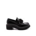 Mocassino donna in vernice con perline