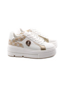 sneaker platform con dettagli oro donna