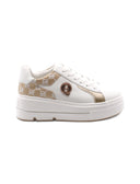 sneaker platform con dettagli oro donna