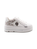 sneaker platform con dettagli oro donna