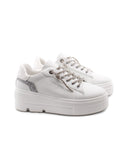 Sneaker platform con glitter e strass
