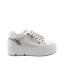 Sneaker platform con glitter e strass