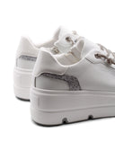 Sneaker platform con glitter e strass