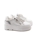 Sneaker platform con glitter e strass