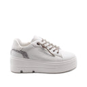 Sneaker platform con glitter e strass