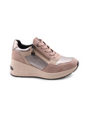 Sneaker zeppa con zip da donna