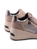 Sneaker zeppa con zip da donna