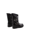 Stivale biker nero con borchie da donna